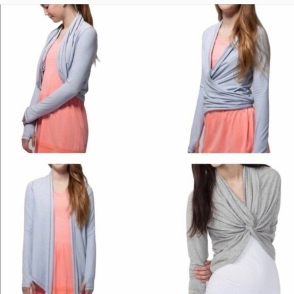 Ivivva by Lululemon "Fours a Charm" Wrap Cardigan" Girls Size 10
